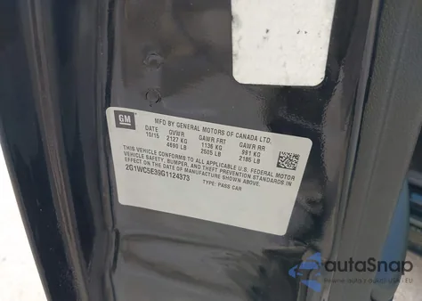 2016 Chevrolet Impala Limited Ltz из США, поврежденный, VIN 2G1WC5E39G1124373